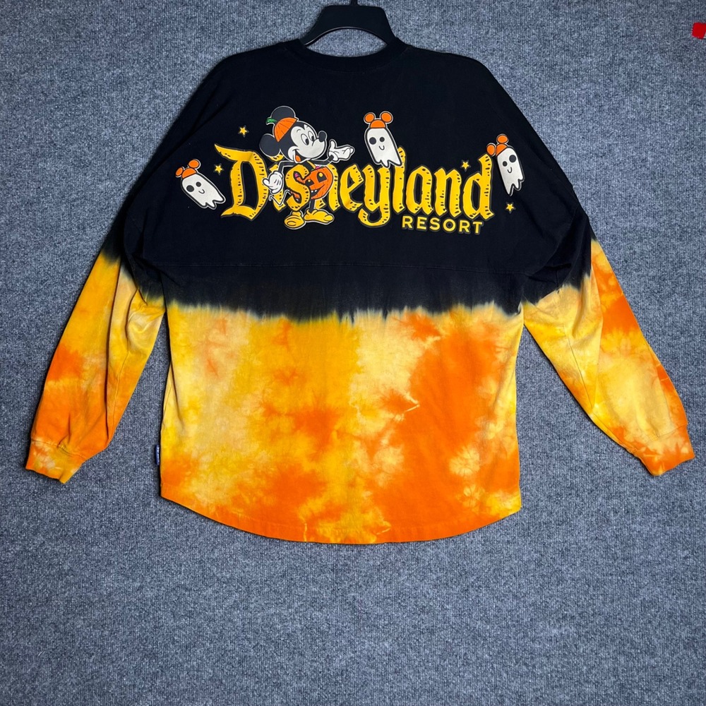 Disney Spirit Jersey Disneyland Halloween Mickey Mouse Tie Dye Orange Black L